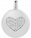 Charmbar Cubic Zirconia Heart "Love Always" Reversible Disc Pendant in Sterling Silver