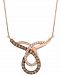 Le Vian Chocolate (3/4 ct. t. w. ) and White (1/4 ct. t. w. ) Loop Pendant Necklace in 14k Rose Gold