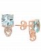 Lali Jewels Aquamarine (3-3/4 ct. t. w. ) & Diamond (1/4 ct. t. w. ) Stud Earrings in 14k Rose Gold