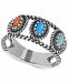 American West Multi-Stone Openwork Rope Statement Ring in Sterling Silver