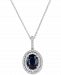Sapphire (2-1/5 ct. t. w. ) and Diamond (3/8 ct. t. w. ) Pendant Necklace in 14k White Gold