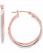 Two-Tone Intertwined Small Hoop Earrings in 14k White & Rose Gold, 1"