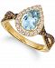 Le Vian Sea Blue Aquamarine (1 ct. t. w. ) & Diamond (3/8 ct. t. w. ) Ring in 14k Gold