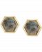 Labradorite Hexagon Stud Earrings in 18k Gold-Plated Sterling Silver
