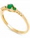 Emerald (1/3 ct. t. w. ) & Diamond Accent Ring in 14k Gold