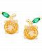 Citrine (1/2 ct. t. w. ) & Green Spinel (1/10 ct. t. w. ) Orange Fruit Stud Earrings in 14k Gold-Plated Sterling Silver