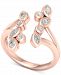Diamond Marquise Leaf-Inspired Cuff Ring (1/2 ct. t. w. ) in 14k Rose Gold