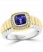 Effy Men's Tanzanite (1-5/8 ct. t. w. ) & Diamond (1/5 ct. t. w. ) Ring in 14k Gold & 14k White Gold