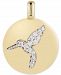Charmbar Cubic Zirconia Hummingbird "Never Give Up" Reversible Charm Pendant in 14k Gold-Plated Sterling Silver