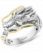 Effy Diamond (1/20 ct. t. w. ) & Tsavorite Accent Dragon Ring in Sterling Silver & 18k Gold-Plate