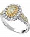 Diamond Fancy Color Halo Engagement Ring (1-1/2 ct. t. w. ) in 14k Gold & White Gold