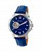 Heritor Automatic Bonavento Silver & Blue Leather Watches 44mm