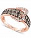 Le Vian Chocolate Diamond (1-1/20 ct. t. w. ) & Nude Diamond (1/5 ct. t. w. ) Heart Buckle Statement Ring in 14k Rose Gold