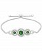 Lab-Created Emerald (3/4 ct. t. w. ) & White Sapphire (1/3 ct. t. w. ) Bolo Bracelet in Sterling Silver