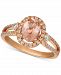 Le Vian Peach Morganite (7/8 ct. t. w. ) & Nude Diamond (3/8 ct. t. w. ) Halo Ring in 14k Rose Gold