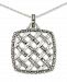 Marcasite Square Weave 18" Pendant Necklace in Sterling Silver