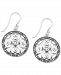 Crystal & Marcasite Circle Drop Earrings in Silver-Plate