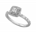 Certified Diamond Princess Halo Diamond Engagement Ring (3/4 ct. t. w. ) in 14k White Gold