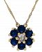 Sapphire (9/10 ct. t. w. ) & White Topaz (1/6 ct. t. w. ) 18" Pendant Necklace in 14k Yellow Gold (Also Available in Emerald)