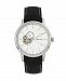 Heritor Automatic Landon Silver Leather Watches 44mm