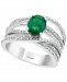 Effy Diamond (1/2 ct. t. w. ) & Emerald (1-1/8 ct. t. w. ) Ring in 14k White Gold
