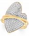 Diamond Heart Crisscross Statement Ring (1 ct. t. w. ) in 14k Gold