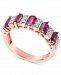 Certified Ruby (3-1/6 ct. t. w. ) and Diamond (1/6 ct. t. w. ) Ring in 14k Rose Gold