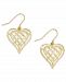 Openwork Heart Drop Earrings in 10k Gold