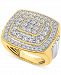 Men's Diamond Composite Double Cushion Cluster Ring (4 ct. t. w. ) in 10k Gold and White Gold