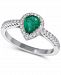 Emerald (1/2 ct. t. w. ) & Diamond (1/3 ct. t. w. ) Halo Ring in 14k White Gold