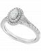 Diamond Oval Double Halo Engagement Ring (3/4 ct. t. w. ) in 14k White Gold