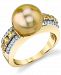 Cultured Golden South Sea Pearl (10mm), Yellow Sapphire (5/8 ct. t. w. ) & Diamond (1/5 ct. t. w. ) Ring in 10k Gold