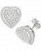 Diamond Heart Cluster Stud Earrings (1/2 ct. t. w. ) in Sterling Silver