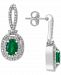 Effy Emerald (1-1/2 ct. t. w. ) & Diamond (1/2 ct. t. w. ) Drop Earrings in 14k White Gold