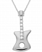 Diamond Guitar 18" Pendant Necklace (1/10 ct. t. w. ) in Sterling Silver