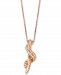 Le Vian Diamond Swirl Pendant Necklace (1/8 ct. t. w. ) in 14k Rose Gold