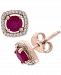 Effy Ruby (7/8 ct. t. w. ) & Diamond (1/8 ct. t. w. ) Stud Earrings in 14k Rose Gold