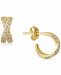 Giani Bernini Cubic Zirconia Crisscross Extra Small Hoop Earrings in 18k Gold-Plated Sterling Silver, 0.45", Created for Macy's