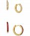 Giani Bernini 2-Pc. Set Cubic Zirconia Small & Extra Small Hoop Earrings in Gold Flash Sterling Silver, Created for Macy's