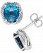 London Blue Topaz (4-3/8 ct. t. w. ) & Diamond (1/6 ct. t. w. ) Stud Earrings in Sterling Silver