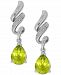 Peridot (2-1/2 ct. t. w. ) and Diamond Accent Twist Drop Earrings in Sterling Silver