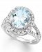 14k White Gold Ring, Aquamarine (3-1/4 ct. t. w. ) and Diamond (1/2 ct. t. w. ) Oval Ring