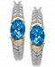 Blue Topaz (1-7/8 ct. t. w. ) Oval Hoop Earrings in 14k Gold and Sterling Silver