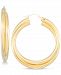 Signature Gold Diamond Accent Double Hoop Earrings in 14k Gold Over Resin, Created for Macy's