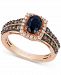 Le Vian Chocolatier Blueberry Sapphire (5/8 ct. t. w. ) & Diamond (5/8 ct. t. w. ) Ring in 14k Rose Gold
