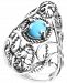 Carolyn Pollack Turquoise (6 x 8mm) Large Openwork Statement Ring in Sterling Silver