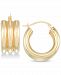 Signature Gold Diamond Accent Triple Hoop Earrings in 14k Gold Over Resin, Created for Macy's