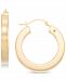 Signature Gold Diamond Accent Polished Round Hoop Earrings in 14k Gold Over Resin, Created for Macy's