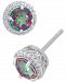 Rainbow Quartz (7/8 ct. t. w. ) & Lab Created White Sapphire (1/4 ct. t. w. ) Halo Stud Earrings in Sterling Silver