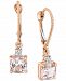 Morganite (2 ct. t. w. ) & Diamond (1/20 ct. t. w. ) Drop Earrings in 14k Rose Gold